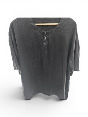 Lahgo by Lunya Meditative Grey 100% Washable Silk Men's Pajama Top Size Medium